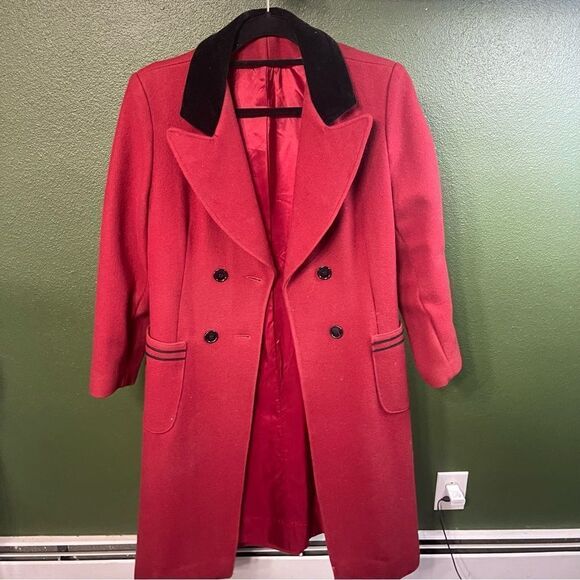 elegant winter Red medium peacoat - Picture 8 of 8